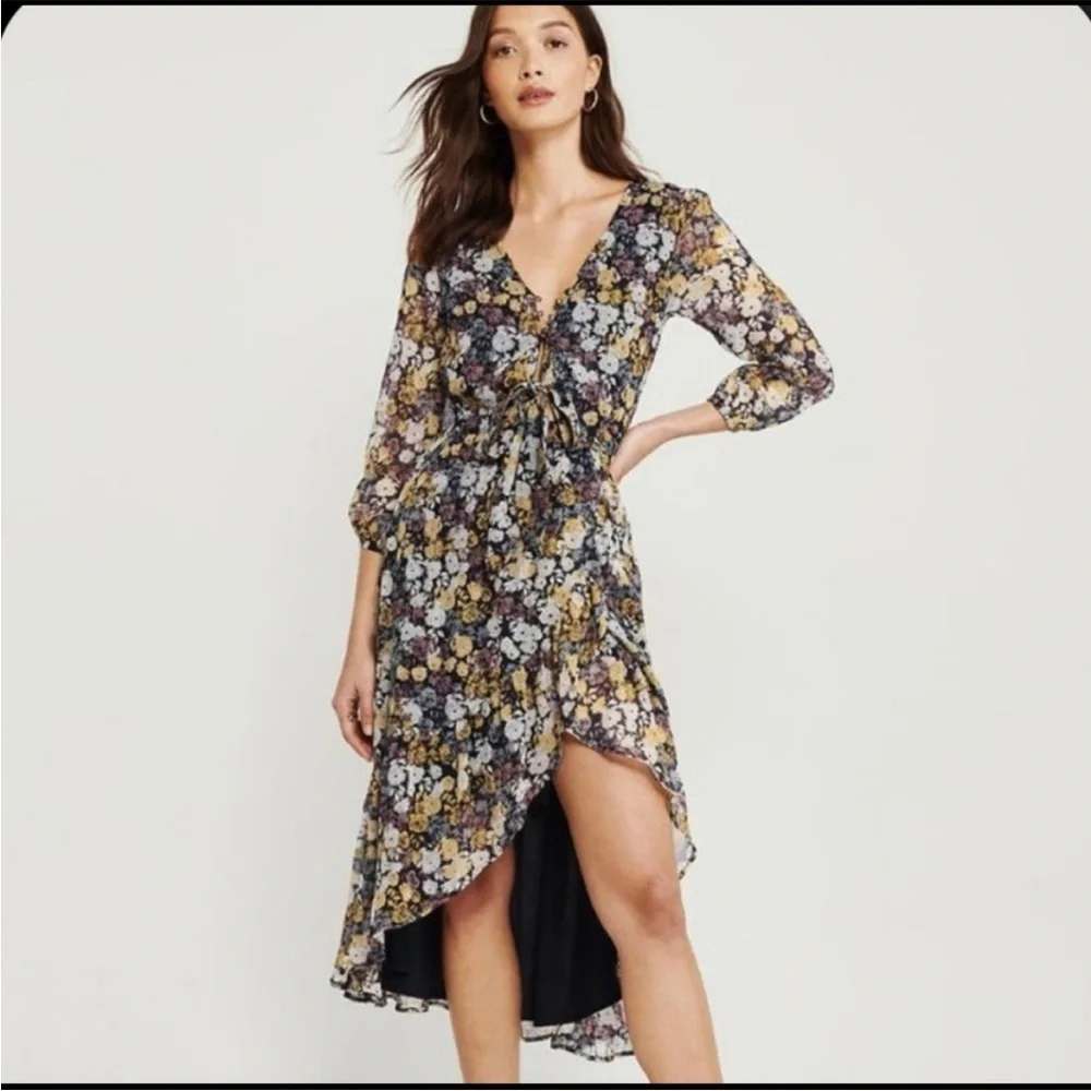Abercrombie & Fitch Floral High Low Dress Size Lg NWOT